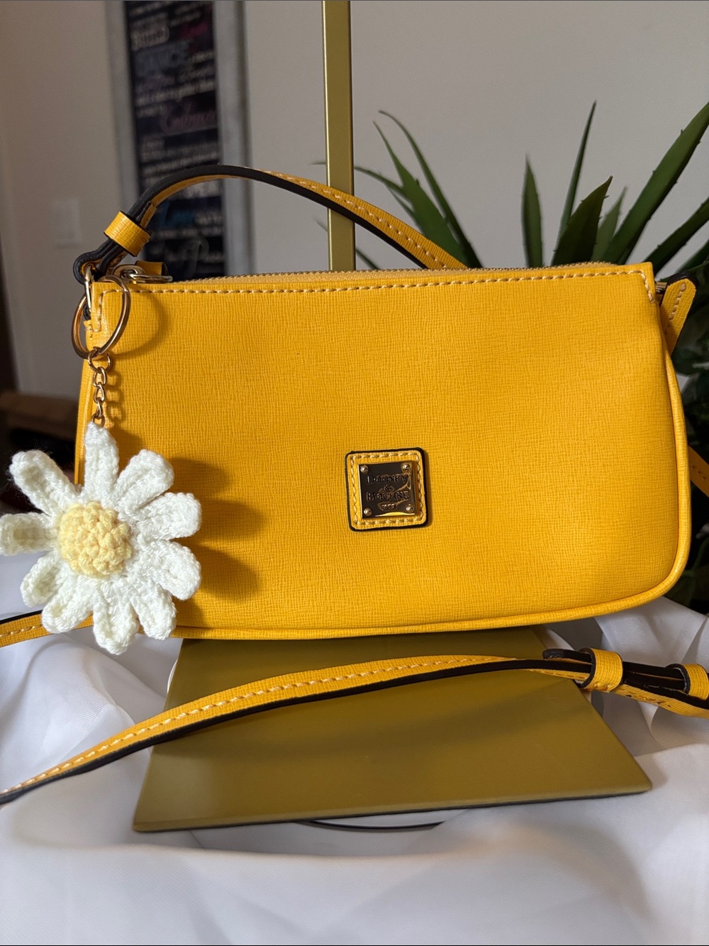 Dooney & Bourke Yellow Leather Mini Crossbody